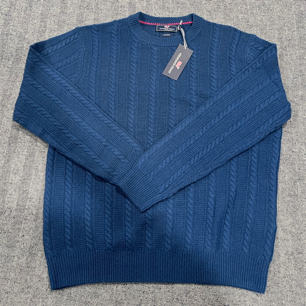 Vineyard Vines Cashmere Cable Crewneck Sweater | Sizes L & Xl